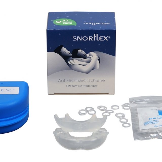 Antischnarchschiene Snorflex mit Lieferumfang, Schiene und Box