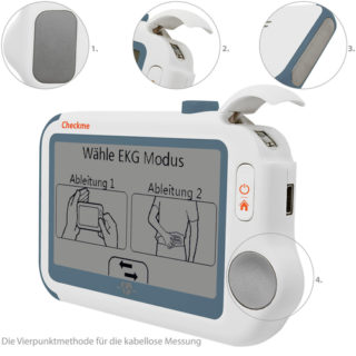 Tragbarer EKG Monitor mit Pulsoximeter und Thermometer